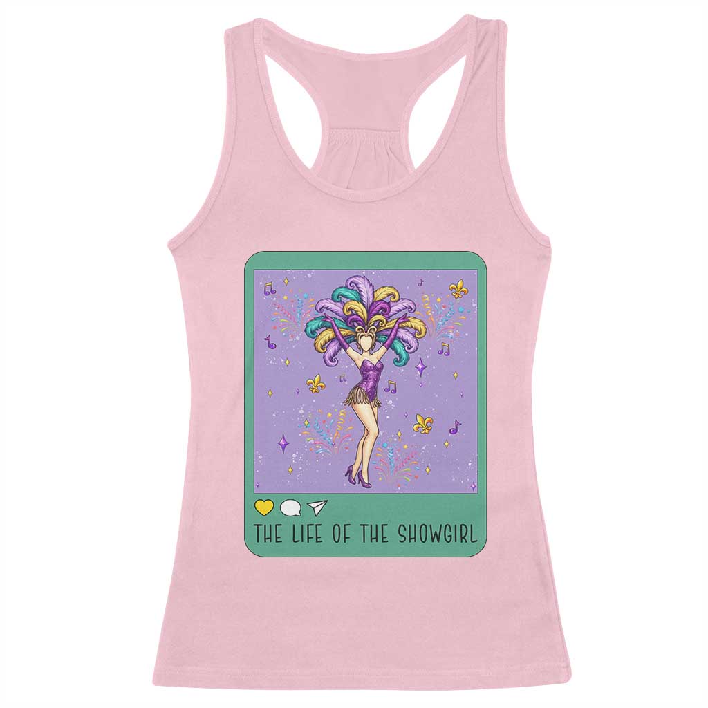 The Life Of The Mardi Gras Queen Racerback Tank Top TS14 Light Pink Print Your Wear