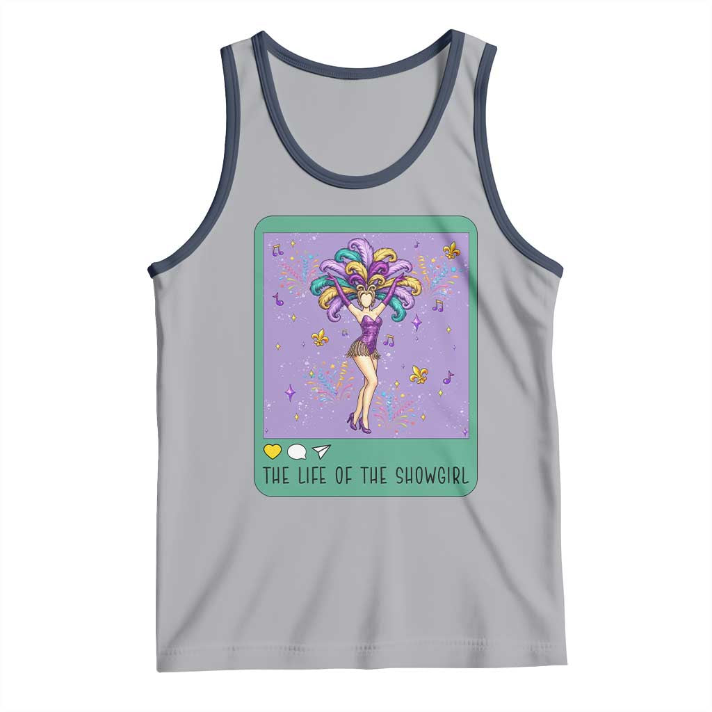 The Life Of The Mardi Gras Queen Tank Top TS14 Athletic Heather Navy Print Your Wear