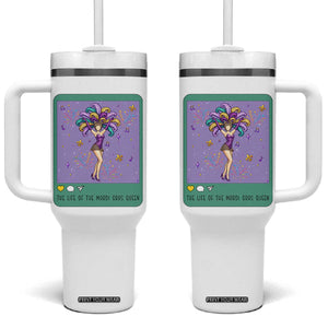 The Life Of The Mardi Gras Queen Tumbler With Handle TS14 One Size: 40 oz White Print Your Wear