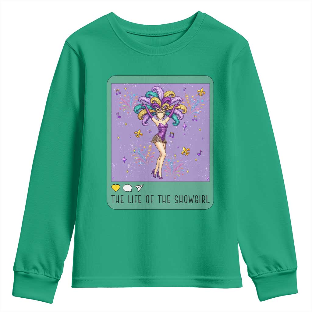 The Life Of The Mardi Gras Queen Youth Sweatshirt TS14 Irish Green Print Your Wear