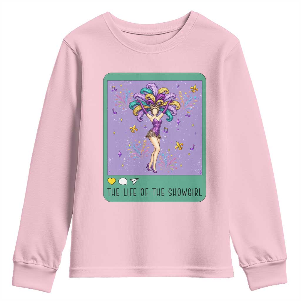 The Life Of The Mardi Gras Queen Youth Sweatshirt TS14 Light Pink Print Your Wear
