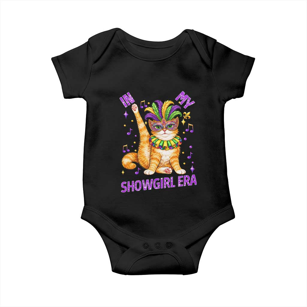 Mardi Gras Cat Baby Onesie In My Showgirl Era TS14 Black Print Your Wear
