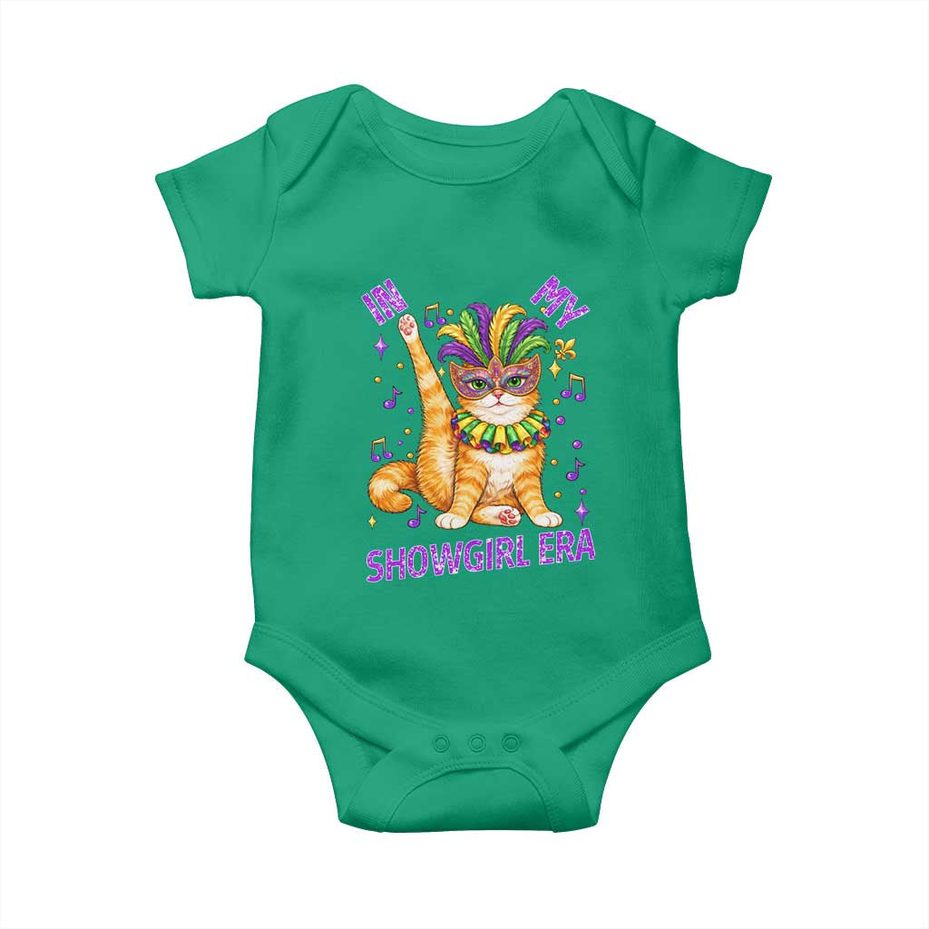Mardi Gras Cat Baby Onesie In My Showgirl Era TS14 Irish Green Print Your Wear