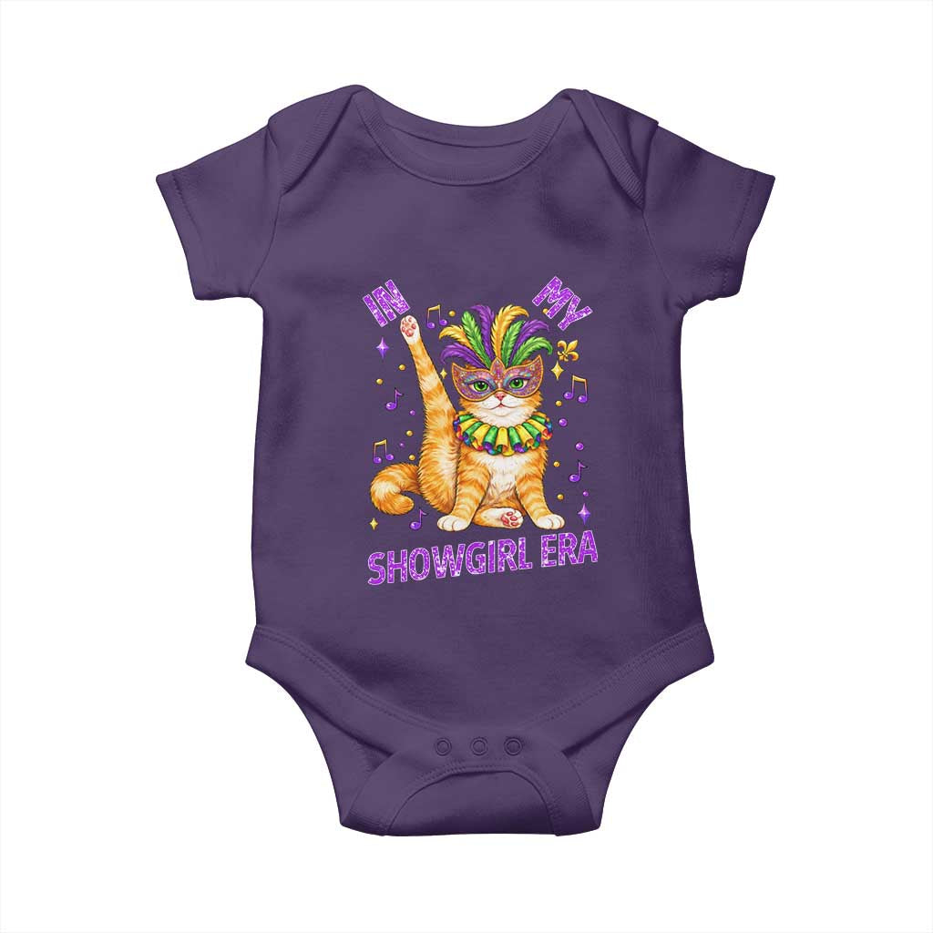 Mardi Gras Cat Baby Onesie In My Showgirl Era TS14 Purple Print Your Wear