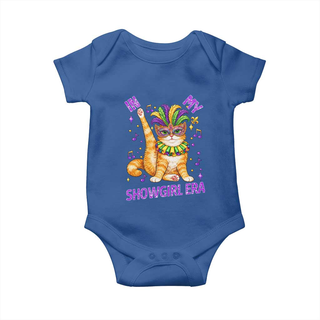 Mardi Gras Cat Baby Onesie In My Showgirl Era TS14 Royal Blue Print Your Wear