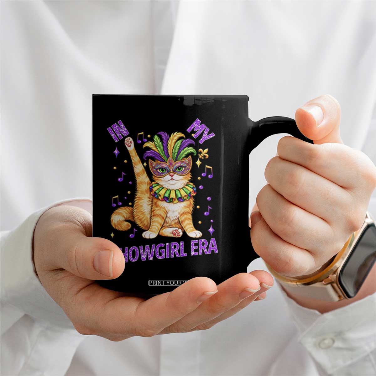 Mardi Gras Cat Coffee Mug In My Showgirl Era TS14 Print Your Wear