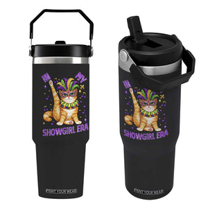 Mardi Gras Cat Flip Straw Tumbler In My Showgirl Era TS14 One Size: 30 oz Black Print Your Wear