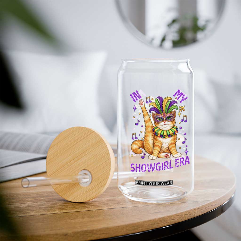 Mardi Gras Cat Glass Can In My Showgirl Era TS14 Print Your Wear