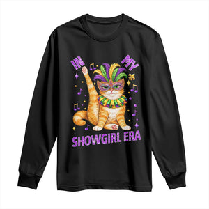 Mardi Gras Cat Long Sleeve Shirt In My Showgirl Era TS14 Black Print Your Wear