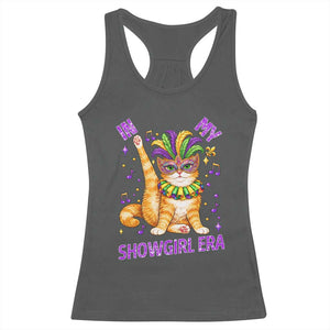 Mardi Gras Cat Racerback Tank Top In My Showgirl Era TS14 Dark Heather Print Your Wear