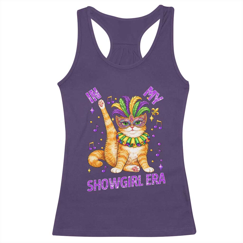 Mardi Gras Cat Racerback Tank Top In My Showgirl Era TS14 Purple Print Your Wear