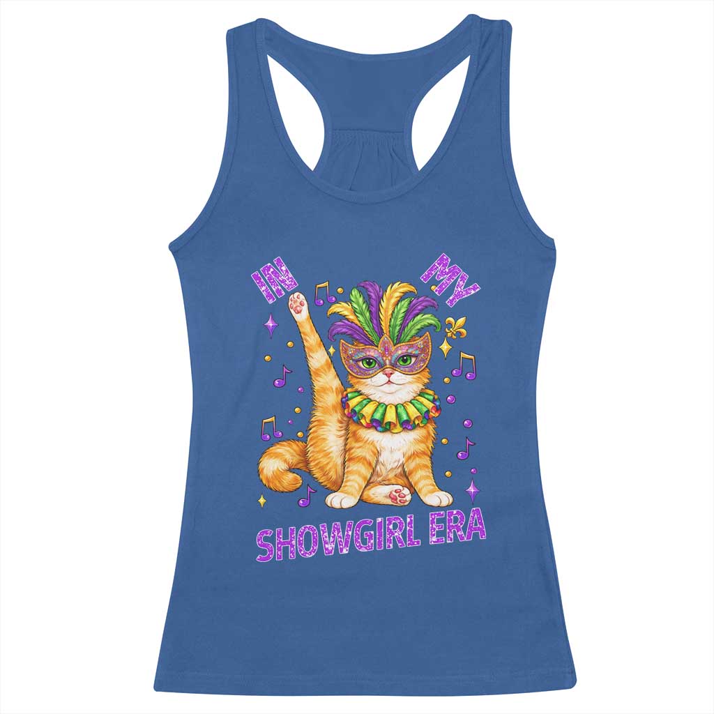 Mardi Gras Cat Racerback Tank Top In My Showgirl Era TS14 Royal Blue Print Your Wear