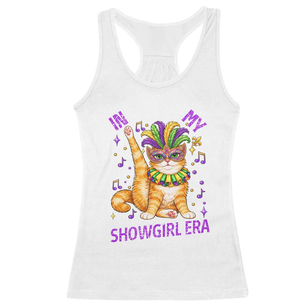 Mardi Gras Cat Racerback Tank Top In My Showgirl Era TS14 White Print Your Wear