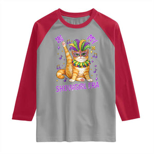 Mardi Gras Cat Raglan Shirt In My Showgirl Era TS14 Sport Gray Red Print Your Wear