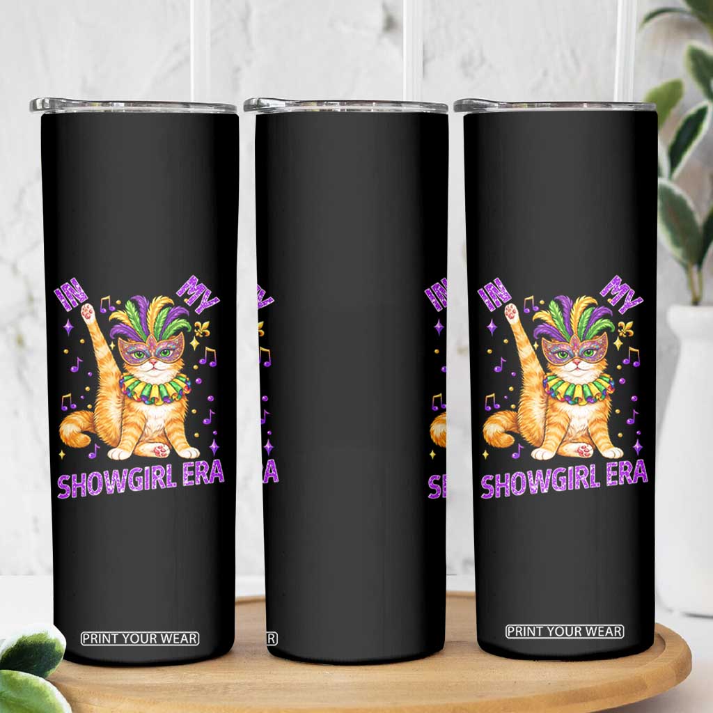Mardi Gras Cat Skinny Tumbler In My Showgirl Era TS14 Print Your Wear