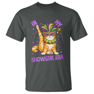 Mardi Gras Cat T Shirt In My Showgirl Era TS14 Dark Heather Print Your Wear