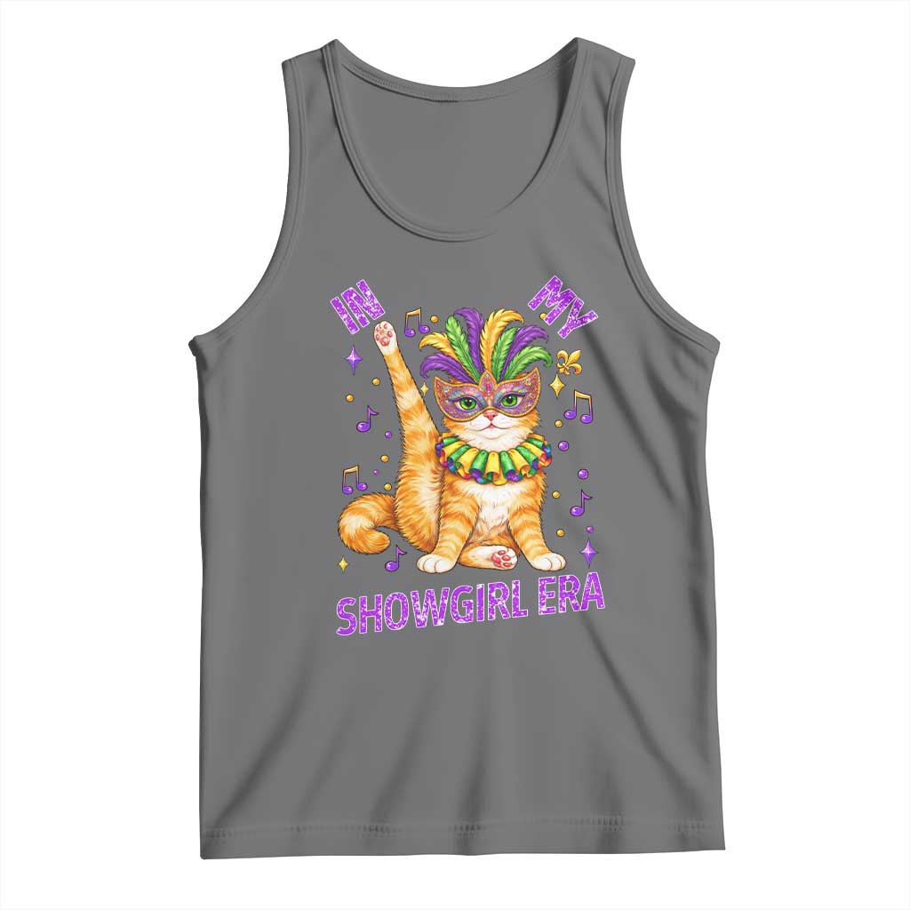 Mardi Gras Cat Tank Top In My Showgirl Era TS14 Black Heather Print Your Wear