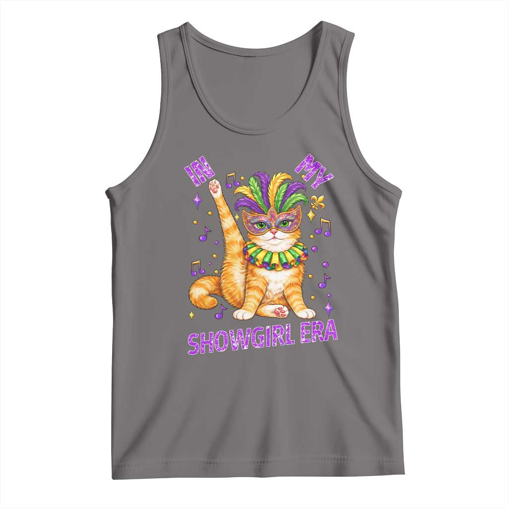 Mardi Gras Cat Tank Top In My Showgirl Era TS14 Deep Heather Print Your Wear