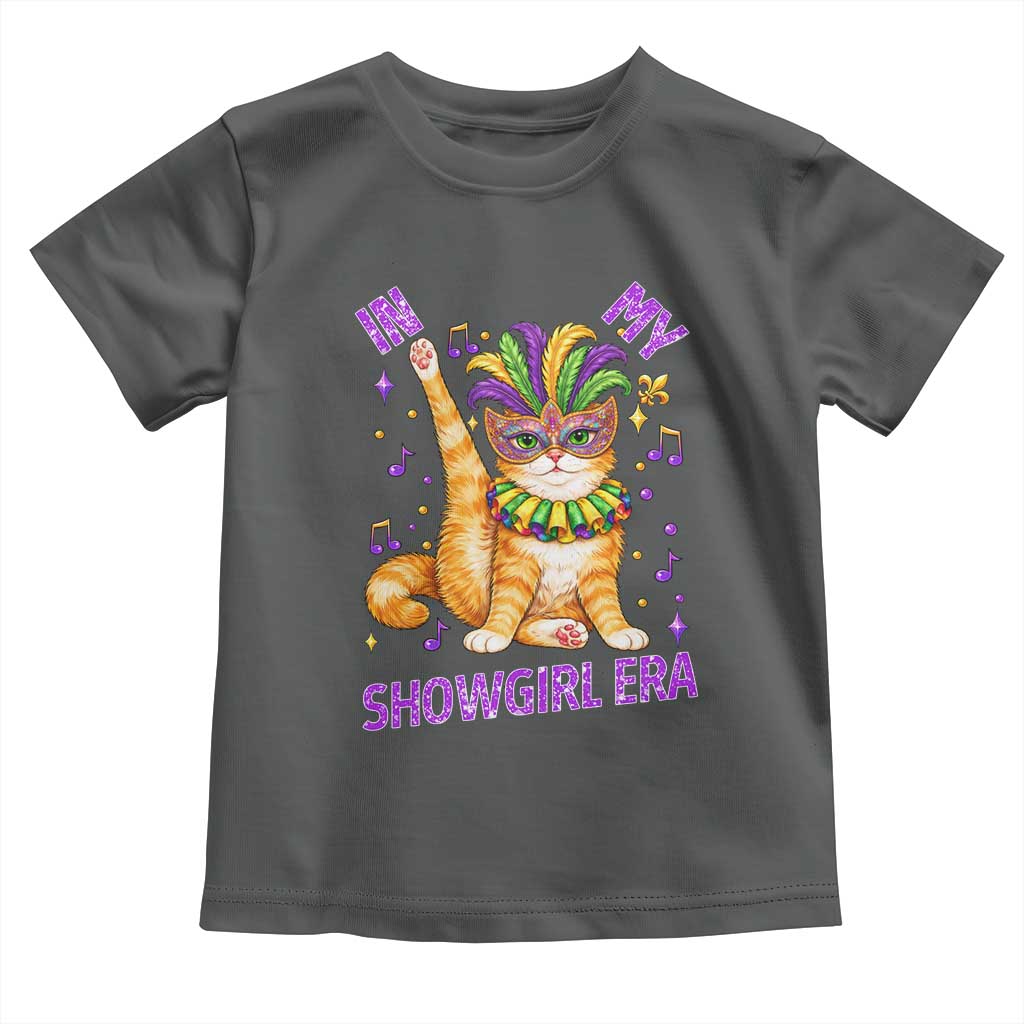 Mardi Gras Cat Toddler T Shirt In My Showgirl Era TS14 Dark Heather Print Your Wear