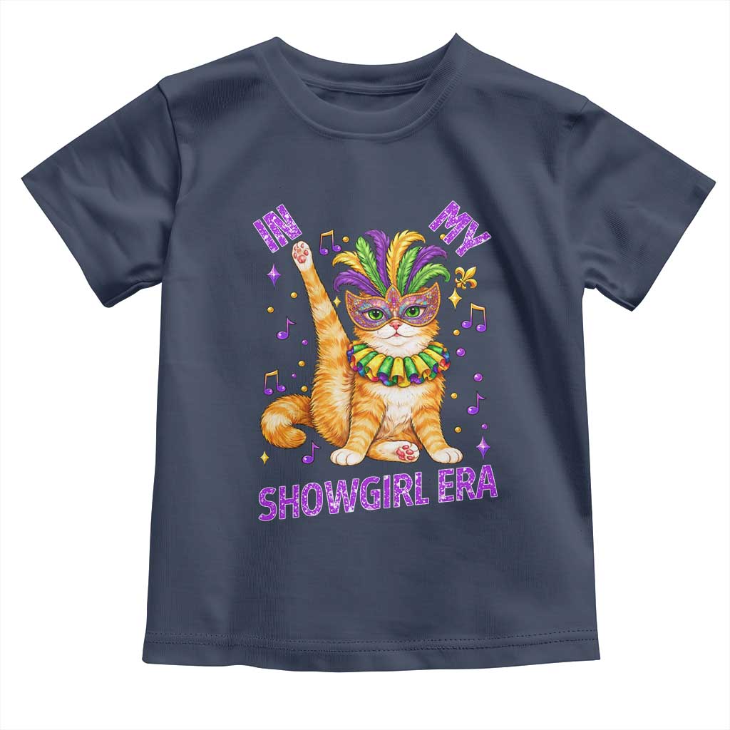 Mardi Gras Cat Toddler T Shirt In My Showgirl Era TS14 Navy Print Your Wear
