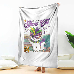Cute Mardi Gras Cat Throw Blanket The Life Of The Showcat TS14 Print Your Wear