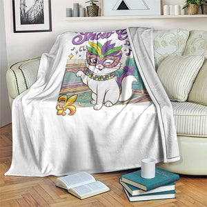 Cute Mardi Gras Cat Throw Blanket The Life Of The Showcat TS14 Print Your Wear