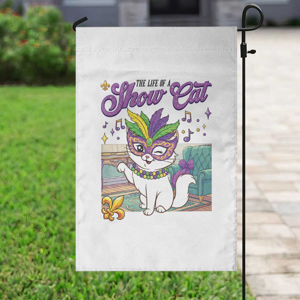 Cute Mardi Gras Cat Garden Flag The Life Of The Showcat TS14 Print Your Wear