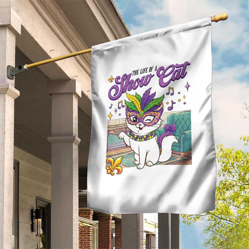 Cute Mardi Gras Cat Garden Flag The Life Of The Showcat TS14 Print Your Wear