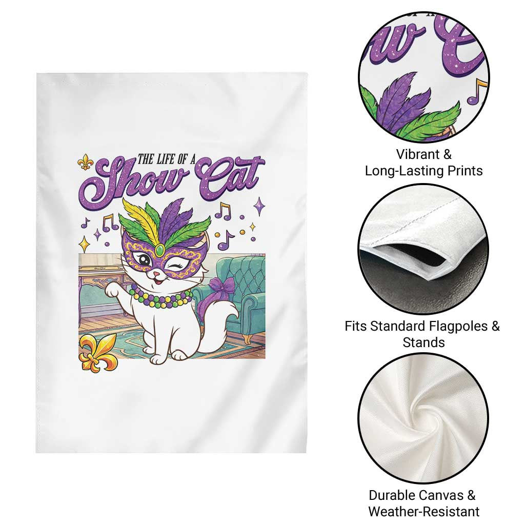 Cute Mardi Gras Cat Garden Flag The Life Of The Showcat TS14 Print Your Wear