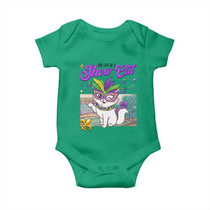 Cute Mardi Gras Cat Baby Onesie The Life Of The Showcat TS14 Irish Green Print Your Wear