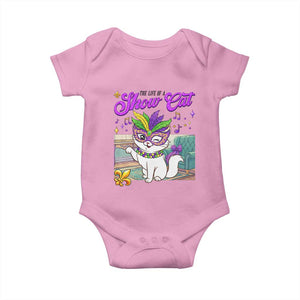 Cute Mardi Gras Cat Baby Onesie The Life Of The Showcat TS14 Light Pink Print Your Wear