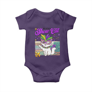 Cute Mardi Gras Cat Baby Onesie The Life Of The Showcat TS14 Purple Print Your Wear