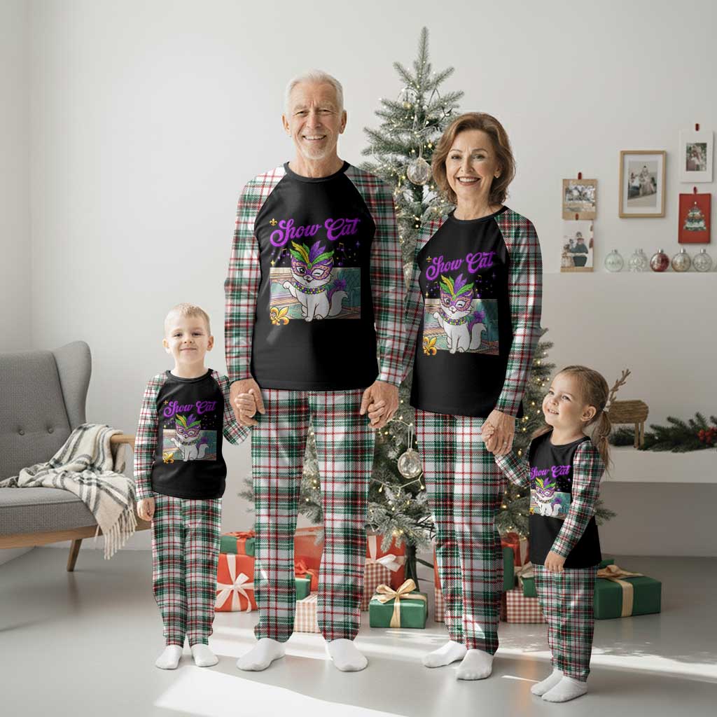 Cute Mardi Gras Cat Plaid Pajama Set The Life Of The Showcat TS14 Christmas Plaid Print Your Wear