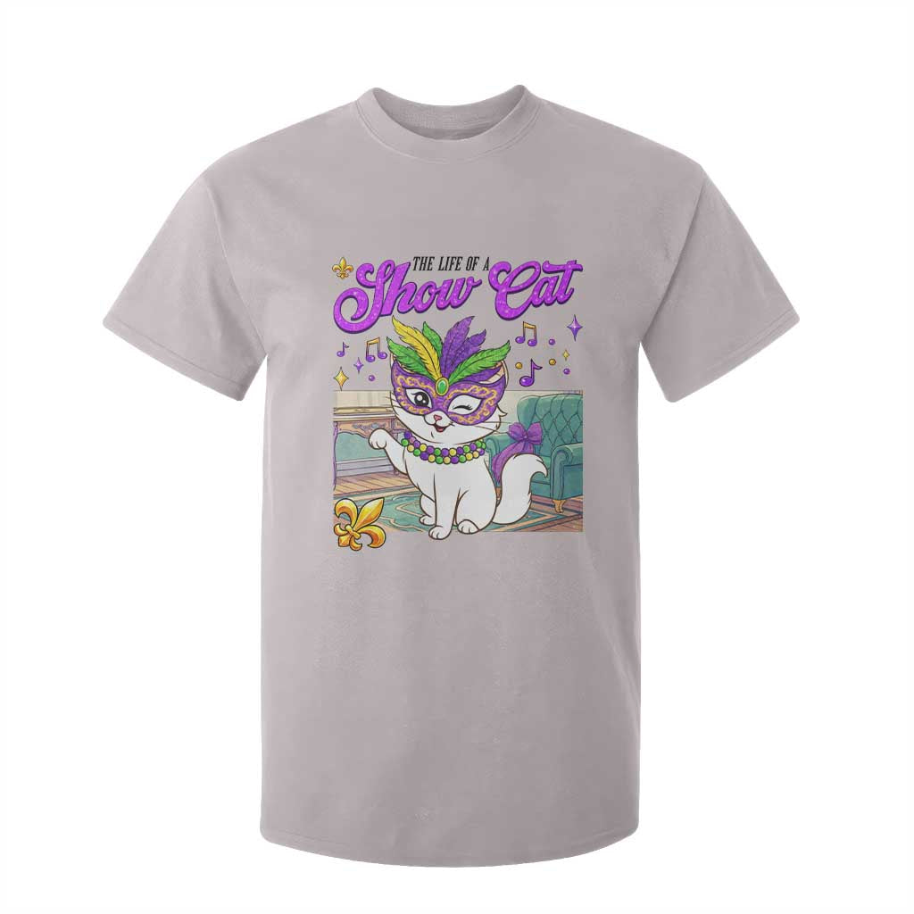 Cute Mardi Gras Cat T Shirt For Kid The Life Of The Showcat TS14 Ice Gray Print Your Wear