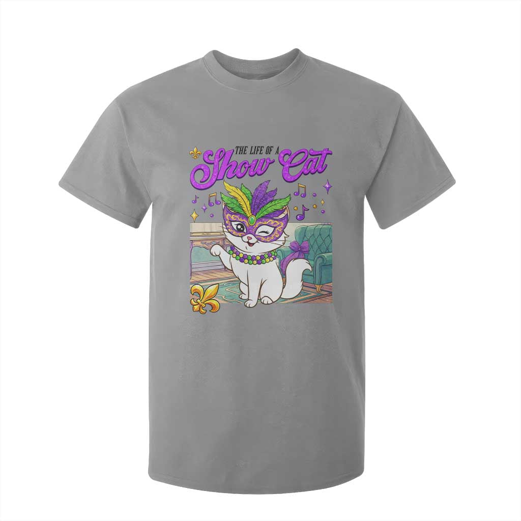 Cute Mardi Gras Cat T Shirt For Kid The Life Of The Showcat TS14 Sport Gray Print Your Wear