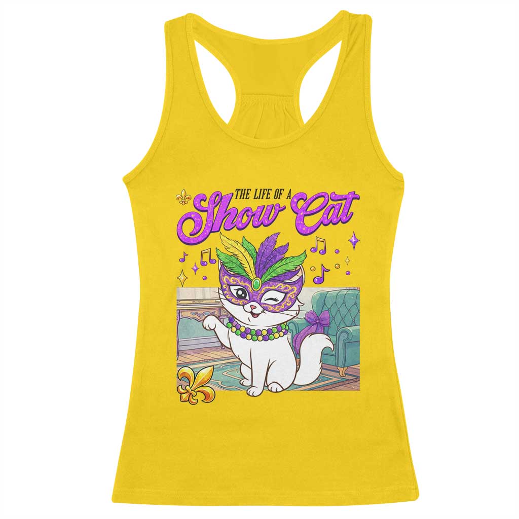 Cute Mardi Gras Cat Racerback Tank Top The Life Of The Showcat TS14 Daisy Print Your Wear