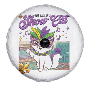 Cute Mardi Gras Cat Spare Tire Cover The Life Of The Showcat TS14 Print Your Wear