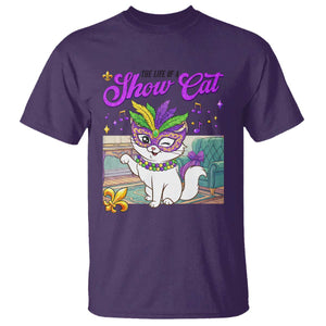 Cute Mardi Gras Cat T Shirt The Life Of The Showcat TS14 Purple Print Your Wear