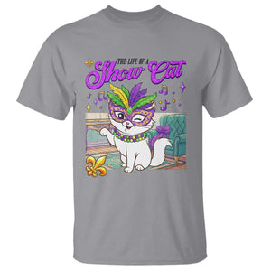 Cute Mardi Gras Cat T Shirt The Life Of The Showcat TS14 Sport Gray Print Your Wear