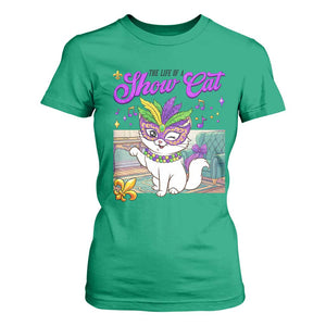 Cute Mardi Gras Cat T Shirt For Women The Life Of The Showcat TS14 Irish Green Print Your Wear