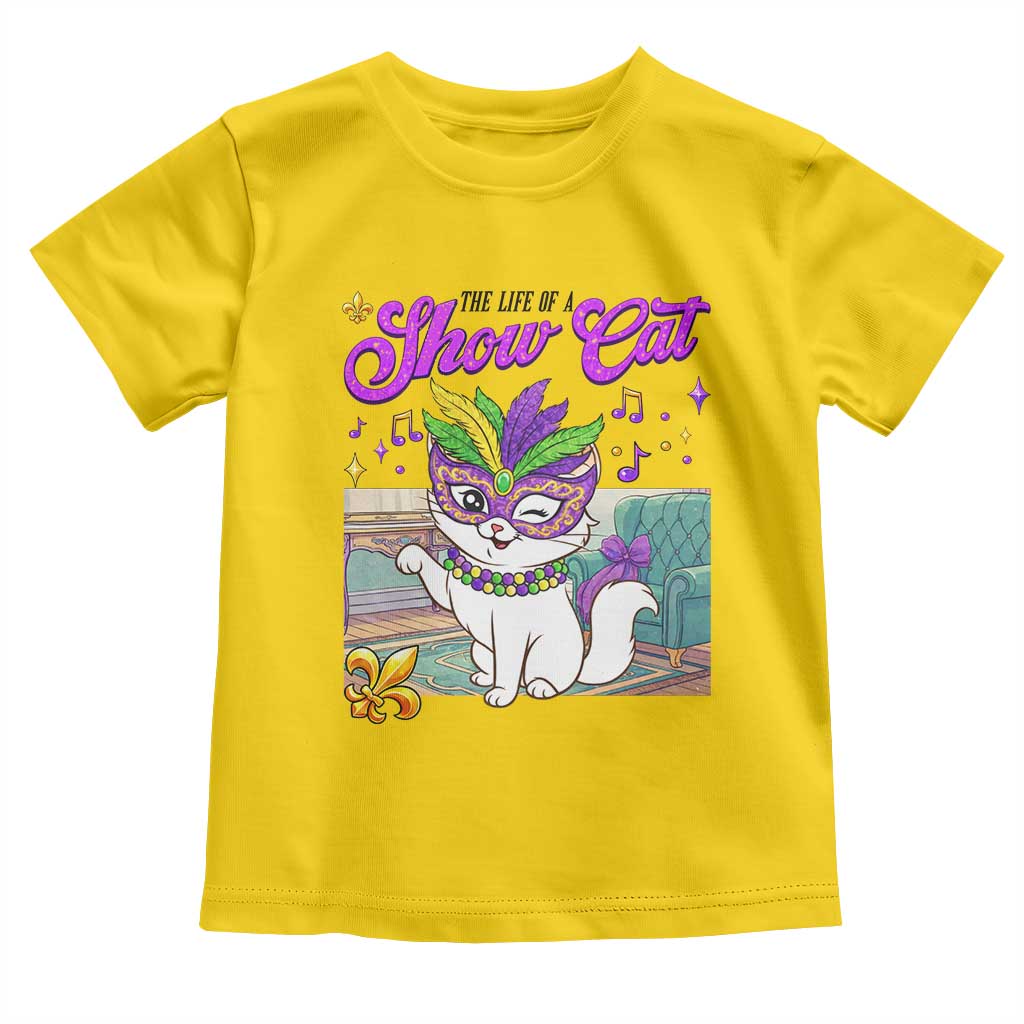 Cute Mardi Gras Cat Toddler T Shirt The Life Of The Showcat TS14 Daisy Print Your Wear