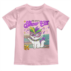 Cute Mardi Gras Cat Toddler T Shirt The Life Of The Showcat TS14 Light Pink Print Your Wear