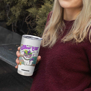Cute Mardi Gras Cat Tumbler Cup The Life Of The Showcat TS14 Print Your Wear