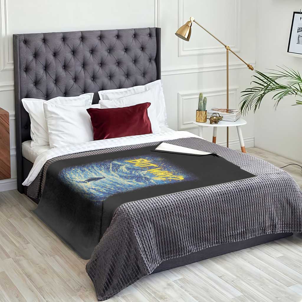 But Why Penguin Throw Blanket Starry Night Van Gogh Nihilist Penguin Hiking TS14 Print Your Wear
