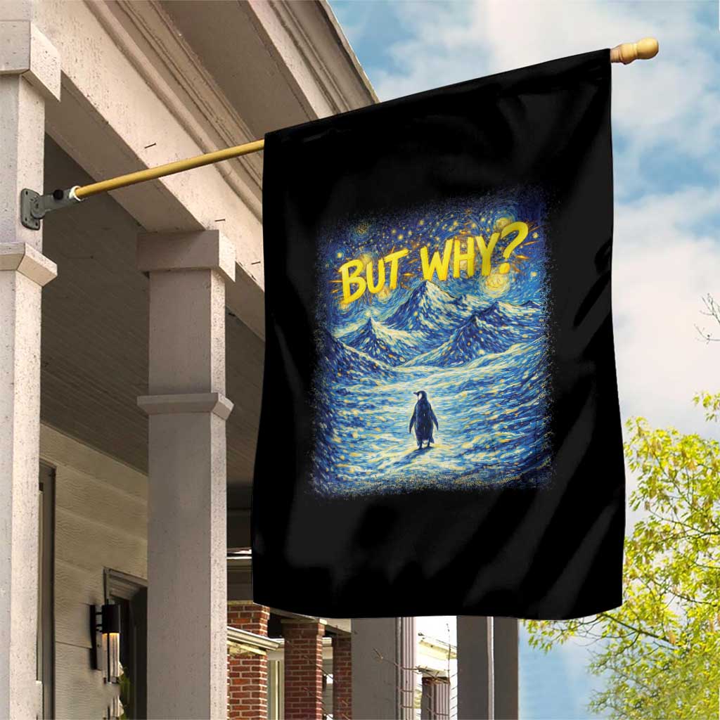 But Why Penguin Garden Flag Starry Night Van Gogh Nihilist Penguin Hiking TS14 Print Your Wear