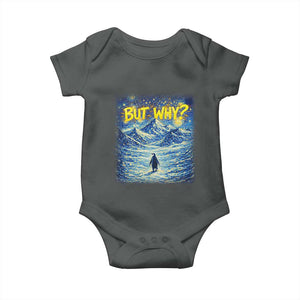 But Why Penguin Baby Onesie Starry Night Van Gogh Nihilist Penguin Hiking TS14 Dark Heather Print Your Wear