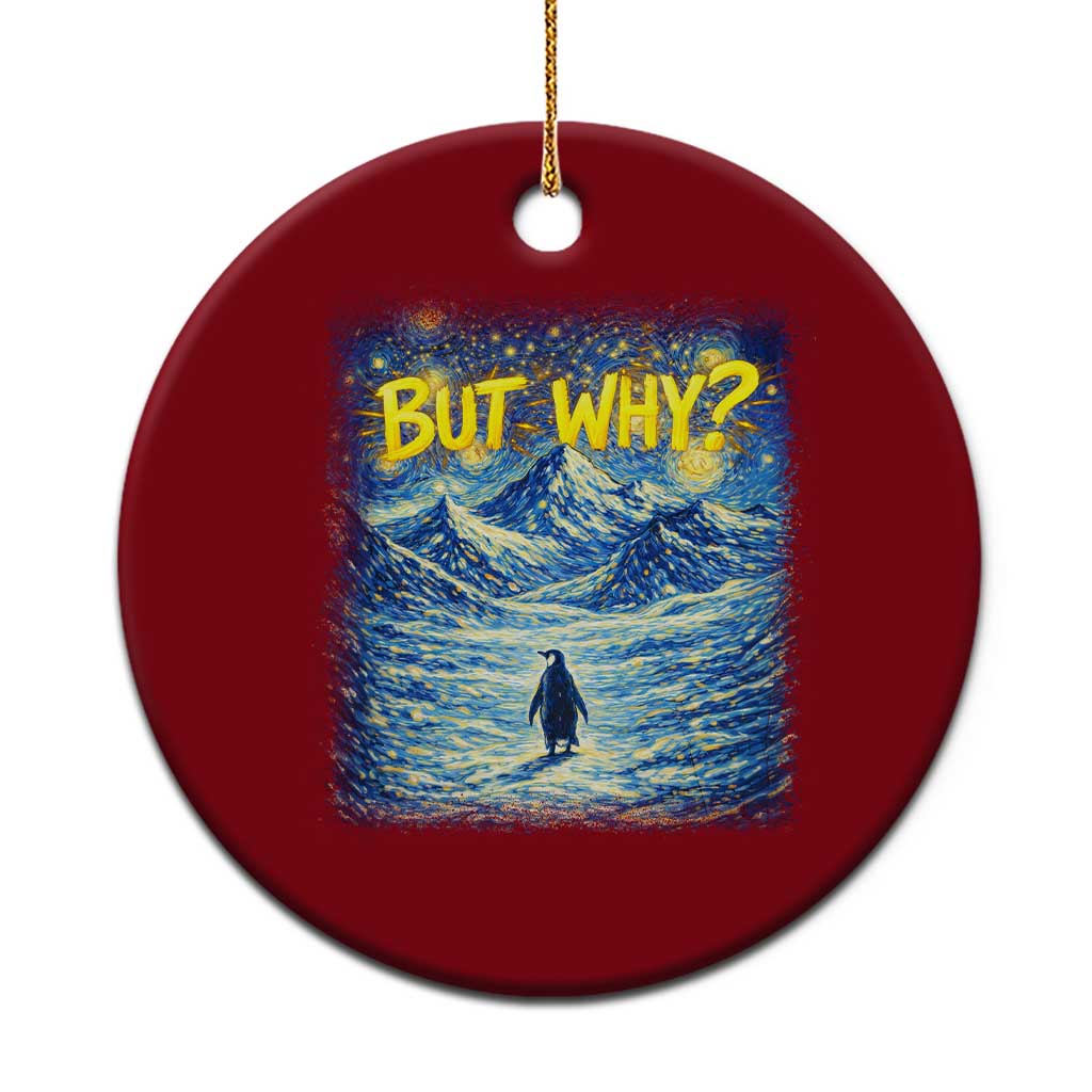 But Why Penguin Ceramic Ornament Starry Night Van Gogh Nihilist Penguin Hiking TS14 1pc Red Print Your Wear