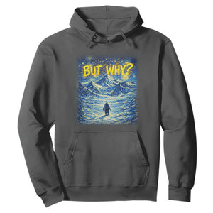 But Why Penguin Hoodie Starry Night Van Gogh Nihilist Penguin Hiking TS14 Dark Heather Print Your Wear