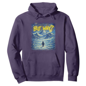 But Why Penguin Hoodie Starry Night Van Gogh Nihilist Penguin Hiking TS14 Purple Print Your Wear