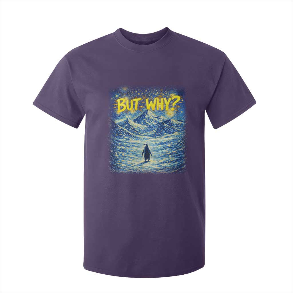 But Why Penguin T Shirt For Kid Starry Night Van Gogh Nihilist Penguin Hiking TS14 Purple Print Your Wear